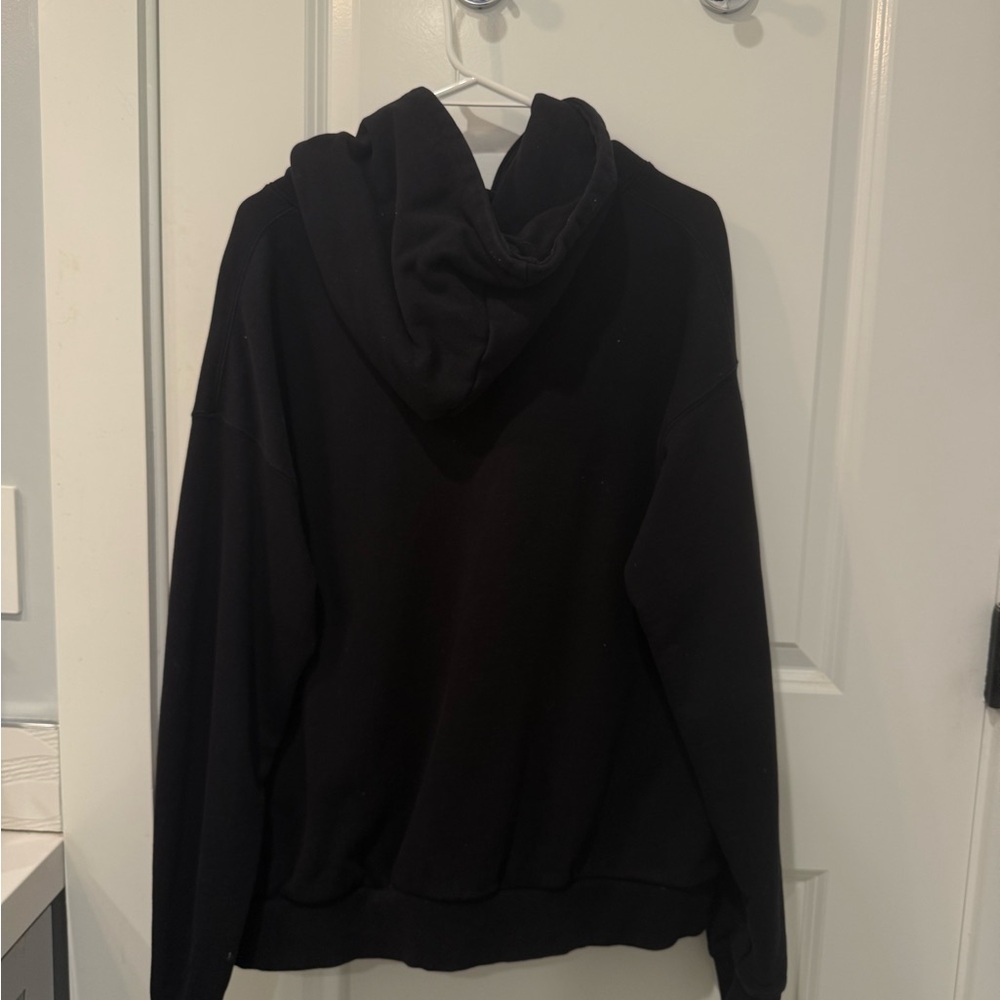 Lonely Ghost Black Hoodie with White Floral Tag - Picture 5 of 5